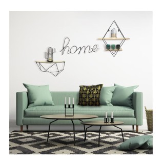 Επιτοίχια Μεταλλική Ραφιέρα με 2 Ξύλινα Ράφια 40 x 10 x 46 cm Home ... Επιτοίχια Μεταλλική Ραφιέρα με 2 Ξύλινα Ράφια 40 x 10 x 46 cm Home ...