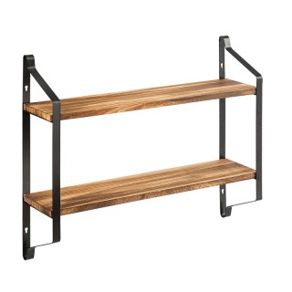 Επιτοίχια Μεταλλική Ραφιέρα με 2 Ξύλινα Ράφια 60 x 15 x 51 cm Costw...