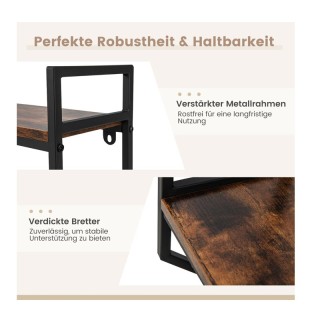 Επιτοίχια Μεταλλική Ραφιέρα με 2 Ξύλινα Ράφια 1 Ράγα 59 x 20 x 58 c...