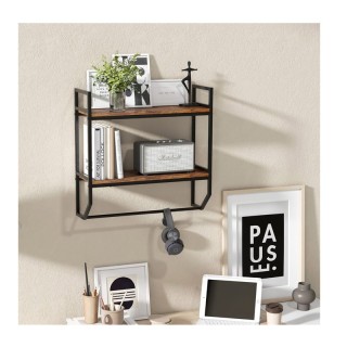 Επιτοίχια Μεταλλική Ραφιέρα με 2 Ξύλινα Ράφια 1 Ράγα 59 x 20 x 58 c... Επιτοίχια Μεταλλική Ραφιέρα με 2 Ξύλινα Ράφια 1 Ράγα 59 x 20 x 58 c...