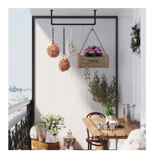 Επιτοίχια Μεταλλική Ράγα Ρούχων 92 x 30 x 7.5 cm Songmics HSR67BK