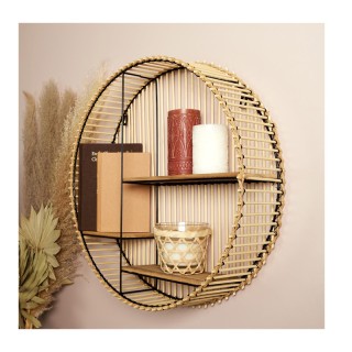 Επιτοίχια Μεταλλική Στρογγυλή Ραφιέρα με 3 Ράφια 53 x 12 cm Home De... Επιτοίχια Μεταλλική Στρογγυλή Ραφιέρα με 3 Ράφια 53 x 12 cm Home De...