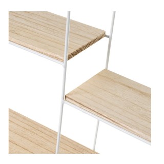 Επιτοίχια Μεταλλική Στρογγυλή Ραφιέρα με 3 Ξύλινα Ράφια 53 x 53 cm ...