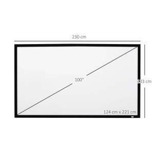 Επιτοίχια Οθόνη για Προβολείς LED και LCD 230 x 133 x 3.8 cm HOMCOM... Επιτοίχια Οθόνη για Προβολείς LED και LCD 230 x 133 x 3.8 cm HOMCOM...