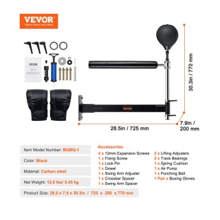 Επιτοίχια Περιστρεφόμενη Ράβδος Boxing με Αχλάδι και Γάντια 735 x 2... Επιτοίχια Περιστρεφόμενη Ράβδος Boxing με Αχλάδι και Γάντια 735 x 2...