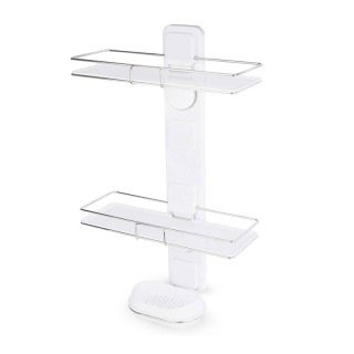 Επιτοίχια Πλαστική Ραφιέρα Μπάνιου με 2 Ράφια και Θήκη Σαπουνιού 12...