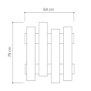 Επιτοίχια Ξύλινη Κρεμάστρα 8 Θέσεων 64 x 64 x 79 cm Χρώματος Καφέ Α...