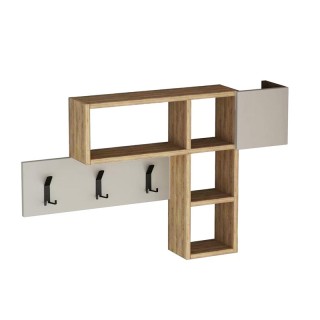 Επιτοίχια Ξύλινη Κρεμάστρα 9 Θέσεων με 4 Ράφια 99.5 x 15 x 61 cm Ba... Επιτοίχια Ξύλινη Κρεμάστρα 9 Θέσεων με 4 Ράφια 99.5 x 15 x 61 cm Ba...