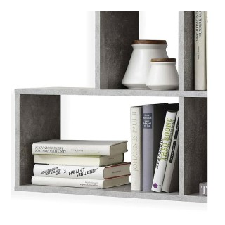 Επιτοίχια Ξύλινη Ραφιέρα με 4 Ράφια 100 x 19.5 x 53 cm Χρώματος Γκρ...