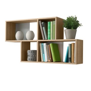 Επιτοίχια Ξύλινη Ραφιέρα με 4 Ράφια 100 x 19.5 x 53 cm Χρώματος Καφ... Επιτοίχια Ξύλινη Ραφιέρα με 4 Ράφια 100 x 19.5 x 53 cm Χρώματος Καφ...