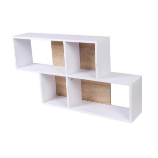 Επιτοίχια Ξύλινη Ραφιέρα με 4 Ράφια 100 x 19.5 x 53 cm Χρώματος Λευ... Επιτοίχια Ξύλινη Ραφιέρα με 4 Ράφια 100 x 19.5 x 53 cm Χρώματος Λευ...