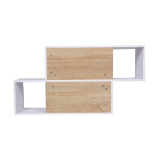 Επιτοίχια Ξύλινη Ραφιέρα με 4 Ράφια 100 x 19.5 x 53 cm Χρώματος Λευ...