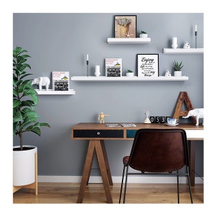 Επιτοίχιο Ξύλινο Ράφι 110 x 10 x 5 cm Songmics LWS46WT Επιτοίχιο Ξύλινο Ράφι 110 x 10 x 5 cm Songmics LWS46WT