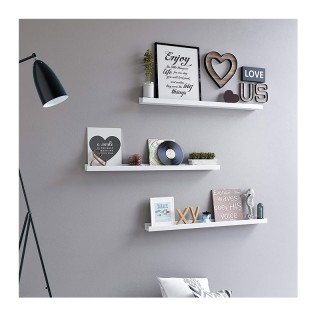 Επιτοίχιο Ξύλινο Ράφι 110 x 10 x 5 cm Songmics LWS46WT Επιτοίχιο Ξύλινο Ράφι 110 x 10 x 5 cm Songmics LWS46WT