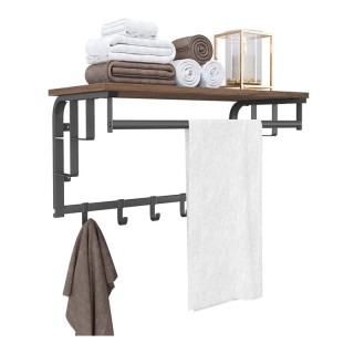 Επιτοίχιο Μεταλλικό Ράφι με 5 Άγκιστρα και 1 Ράγα Ρούχων 66 x 30 x ... Επιτοίχιο Μεταλλικό Ράφι με 5 Άγκιστρα και 1 Ράγα Ρούχων 66 x 30 x ...