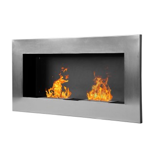 Επιτοίχιο Τζάκι Βιοαιθανόλης από Ανοξείδωτο Ατσάλι με 2 Καυστήρες 1...