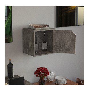 Επιτοίχιο Ξύλινο Ντουλάπι 35 x 29.2 x 35 cm Χρώματος Γκρι Bakaji 02...