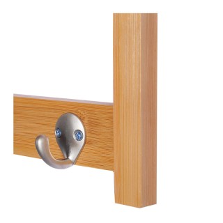 Επιτοίχιο Ξύλινο Ράφι από Μπαμπού με 4 Άγκιστρα 50 x 17 x 20 cm HOM...