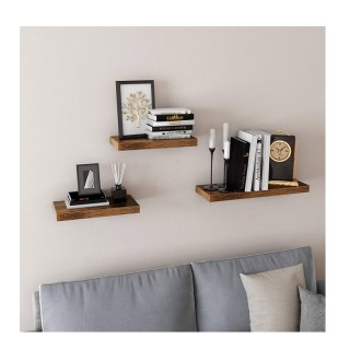 Επιτοίχιο Ξύλινο Ράφι 60 x 20 x 3.8 cm Χρώματος Καφέ VASAGLE LWS26BX Επιτοίχιο Ξύλινο Ράφι 60 x 20 x 3.8 cm Χρώματος Καφέ VASAGLE LWS26BX