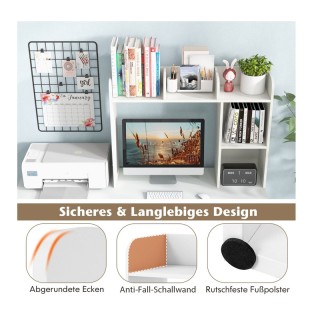 Επιτραπέζια Ραφιέρα Γραφείου με 5 Ράφια 94 x 25 x 74 cm Costway CB1...