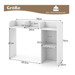 Επιτραπέζια Ραφιέρα Γραφείου με 5 Ράφια 94 x 25 x 74 cm Costway CB1...
