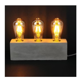 Επιτραπέζιο Ορθογώνιο Τρίφωτο Φωτιστικό από Τσιμέντο E27 40 W 20 x ...