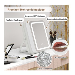 Επιτραπέζιος Καθρέπτης Μακιγιάζ με LED Φωτισμό 25 x 3 x 30 cm Costw... Επιτραπέζιος Καθρέπτης Μακιγιάζ με LED Φωτισμό 25 x 3 x 30 cm Costw...