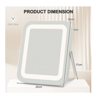 Επιτραπέζιος Καθρέπτης Μακιγιάζ με LED Φωτισμό 25 x 3 x 30 cm Costw... Επιτραπέζιος Καθρέπτης Μακιγιάζ με LED Φωτισμό 25 x 3 x 30 cm Costw...