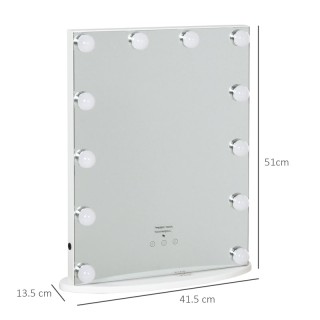 Επιτραπέζιος Καθρέπτης με LED Φωτισμό 41.5 x 13.5 x 51 cm HOMCOM 83...