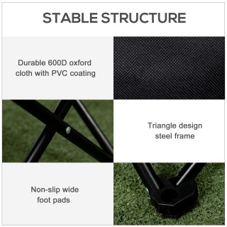 Πτυσσόμενη Καρέκλα Παραλίας 61 x 54 x 66 cm Outsunny A20-292V00BK