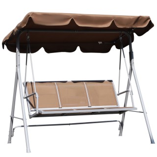 Outsunny Κούνια Κήπου 3 Θέσιων σε καφέ μέταλλο 170 x 112 x 153 cm 8...
