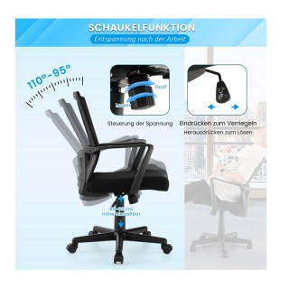 Εργονιμική Καρέκλα Γραφείου 61 x 61 x 89-99 cm Costway CB10568DK Εργονιμική Καρέκλα Γραφείου 61 x 61 x 89-99 cm Costway CB10568DK