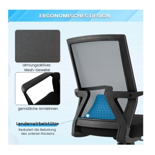 Εργονιμική Καρέκλα Γραφείου 61 x 61 x 89-99 cm Costway CB10568DK