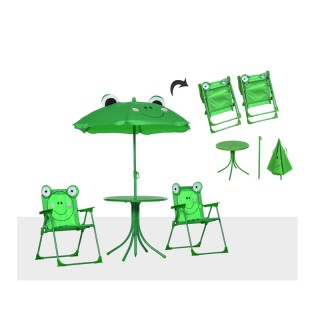 Σετ Παιδικό Σαλόνι Κήπου με Τραπέζι 2 Καρέκλες και Ομπρέλα Βάτραχος... Σετ Παιδικό Σαλόνι Κήπου με Τραπέζι 2 Καρέκλες και Ομπρέλα Βάτραχος...