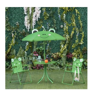 Σετ Παιδικό Σαλόνι Κήπου με Τραπέζι 2 Καρέκλες και Ομπρέλα Βάτραχος...