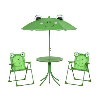 Σετ Παιδικό Σαλόνι Κήπου με Τραπέζι 2 Καρέκλες και Ομπρέλα Βάτραχος...