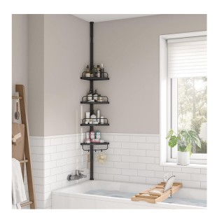 Εταζέρα Μπάνιου με 4 Ράφια 85 - 305 cm Χρώματος Μαύρο Songmics BCB0...