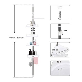 Εταζέρα Μπάνιου με 4 Ράφια 95 -300 cm Songmics BCB02SW Εταζέρα Μπάνιου με 4 Ράφια 95 -300 cm Songmics BCB02SW