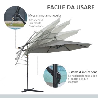 Outsunny Outsunny Outdoor Parasol Ατσάλινο πλαίσιο και Πολυεστέρας ...