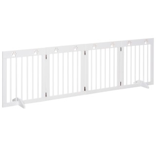PawHut 4-Section Folding Dog Eraser Pine Wood Safety Gate - Λευκό D... PawHut 4-Section Folding Dog Eraser Pine Wood Safety Gate - Λευκό D...