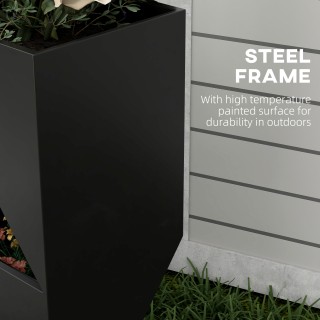 Outsunny φυτευτή εξωτερικού χώρου με 3 περιοχές καλλιέργειας και τρ...