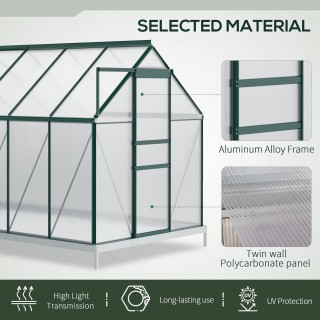 Θερμοκήπιο Outsunny Garden από πολυανθρακικό, μέταλλο και αλουμίνιο...