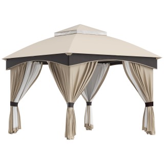 Outsunny 3x3m Steel Garden Gazebo με διπλό κουβούκλιο, πλέγμα και κ... Outsunny 3x3m Steel Garden Gazebo με διπλό κουβούκλιο, πλέγμα και κ...