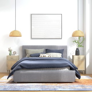 HOMCOM Σετ 2 κομοδίνα για την κρεβατοκάμαρα με συρτάρι και πόρτα σε...