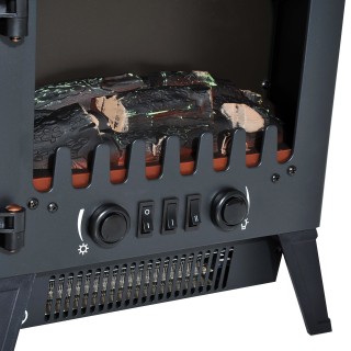 Ηλεκτρικό τζάκι δαπέδου HomCom με ρυθμιζόμενο εφέ φλόγας 900W / 180... Ηλεκτρικό τζάκι δαπέδου HomCom με ρυθμιζόμενο εφέ φλόγας 900W / 180...