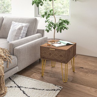 HOMCOM Μοντέρνα κομοδίνα Σετ 2 τεμαχίων σε μοριοσανίδα και ατσάλι μ... HOMCOM Μοντέρνα κομοδίνα Σετ 2 τεμαχίων σε μοριοσανίδα και ατσάλι μ...