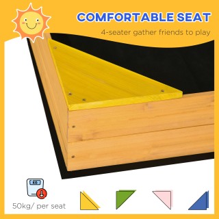 Outsunny Παιδικό Sandbox 4θέσιο Fir Wood με σχέδιο χωρίς πάτο, 109x... Outsunny Παιδικό Sandbox 4θέσιο Fir Wood με σχέδιο χωρίς πάτο, 109x...
