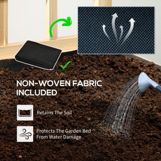 Outsunny φυτευτή εξωτερικού χώρου σε ξύλο ελάτης με σχάρα και τρύπε...