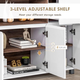 HOMCOM Μοντέρνος Ξύλινος Μπουφές Κουζίνας με Ντουλάπες, Συρτάρι και...