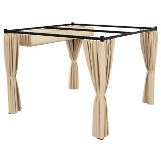Outsunny Garden Pergola με αναδιπλούμενη οροφή και τέντες, σε μέταλ... Outsunny Garden Pergola με αναδιπλούμενη οροφή και τέντες, σε μέταλ...